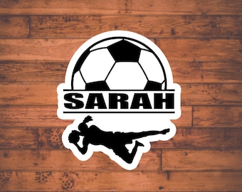 Personalized Soccer Player Sticker, Custom Name Sticker, Soccer Team, Soccer Girl Player, Goalie Sticker, Soccer Team Gift, Athlete Sticker