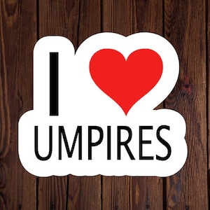 I Love Umpires Sticker, Catcher&#39;s Mask, Helmet Sticker, Umpire Sticker, Baseball Sticker, Softball Sticker, Gift for Athlete, Sport Sticker