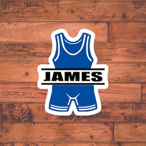 Wrestling Singlet Name Personalized Sticker, Custom Wrestling Name Gift, Personalized Wrestling Team Name, Wrestling Team Gift, Sports Team