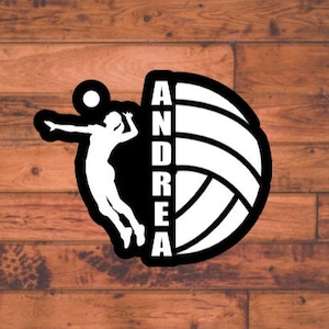 Personalized Volleyball Name Sticker, Custom Name Sticker, Volleyball Team, Volleyball Player, Volleyball Team Gift, Athlete Sticker