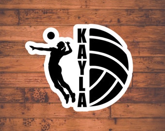 Personalized Volleyball Name Sticker, Custom Name Sticker, Volleyball Team, Volleyball Player, Volleyball Team Gift, Athlete Sticker