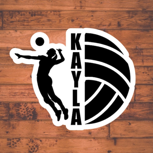 Personalized Volleyball Name Sticker Custom Name Sticker Etsy