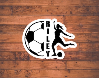 Personalized Soccer Player Sticker, Custom Name Sticker, Soccer Team, Soccer Girl Player, Goalie Sticker, Soccer Team Gift, Athlete Sticker