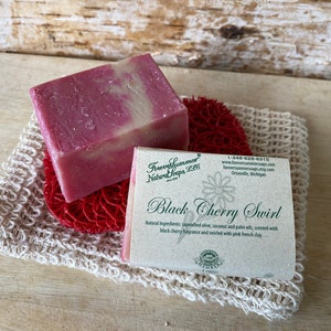 Traverse City Black Cherry Swirl Michigan Olive Oil Soap