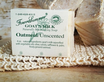 Oatmeal Goat's Milk Soap, All Natural Unscented Olive Oil Soap