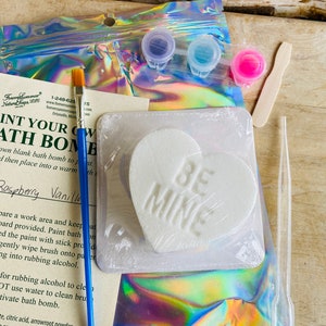 Paint Your Own BE MINE Conversation Heart Bath Bomb Kit