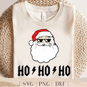 Rock & Roll Santa SVG - Weihnachten Png Dxf - Ho Ho Ho geschnitten Datei - Clipart - Tshirt Design - Retro Sonnenbrille Santa