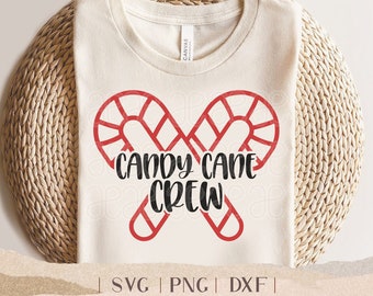 Candy Cane Crew SVG - Christmas Png Dxf - Candy Cane Cut File - Clipart - Tshirt Design - Christmas Shirt - Santa - Holiday
