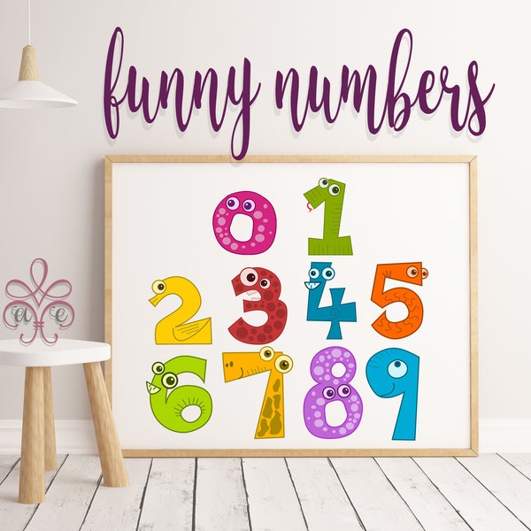 Funny Numbers SVG DXF PNG Cut File for Cricut and Silhouette - Numbers Clipart - Animal Numbers - Funny Tshirt Design