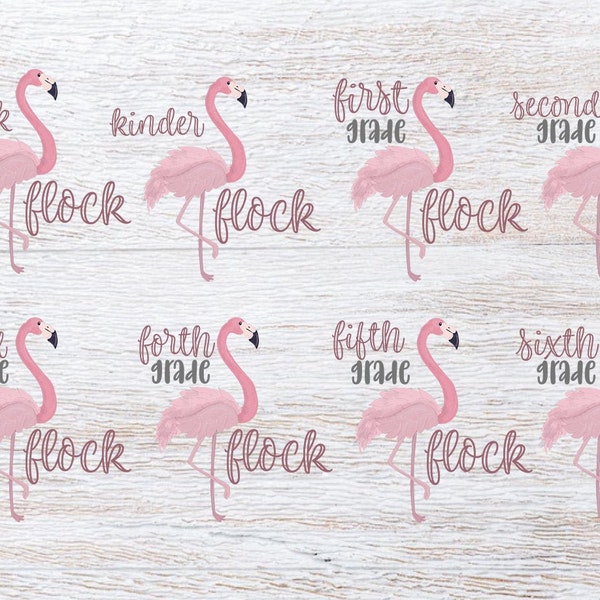 Zurück zur Schulklasse Flock-Flamingo-Bündel mit allen Qualitäten - Hallo zurück zur Schule - Schule-T-Shirt Design - Flamingo Clipart - Lehrer-Flock