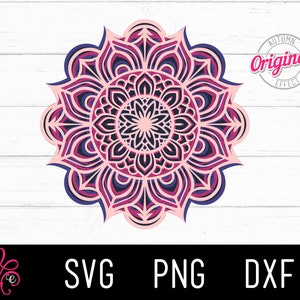 3D Mandala SVG -Multi-Layer Mandala PNG - 3D Svg - Mandala Cut File