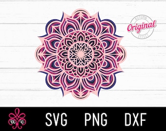 3D Mandala SVG -Multi-Layer Mandala PNG - 3D Svg - Mandala Cut File