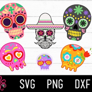 Sugar Skull SVG Files / Sugar Skull Clipart / Sugar Skull Clip art / Day Of The Dead SVG / Mexican Skull Svg / Files for Cricut / Silhouette