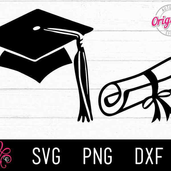 Graduation Cap and Diploma SVG, Graduation Hat, Tassel, Diploma SVG, Degree SVG, Class of, Senior Svg, college graduation, high school grad
