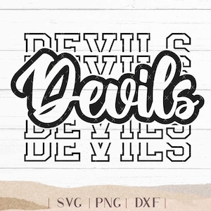 Devils SVG - Devils Bundle - School Spirit SVG - Devils Cheer Football - Mascota SVG - Camisa Devils - Devils Sports - Png Dxf Svg