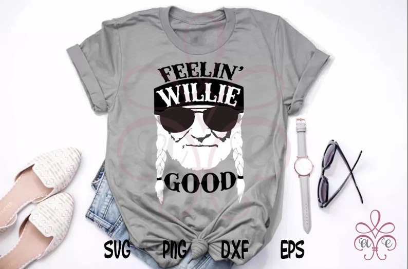 Feelin' Willie Good SVG DXF PNG Willie Nelson Shamrock Cut | Etsy