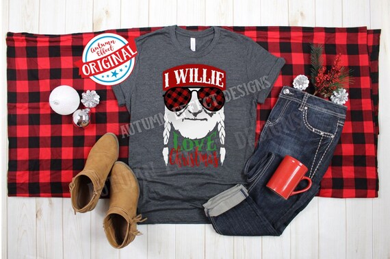 I Willie Love Christmas Svg Dxf Willie Nelson Buffalo Plaid Etsy