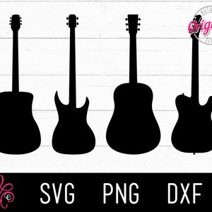 Gitaar SVG, Gitaar Silhouet, Muziek SVG, Elektrische gitaar, Akoestische gitaar, Gitaar PNG, Gitaar Vector, Commercieel gebruik, Digitale download