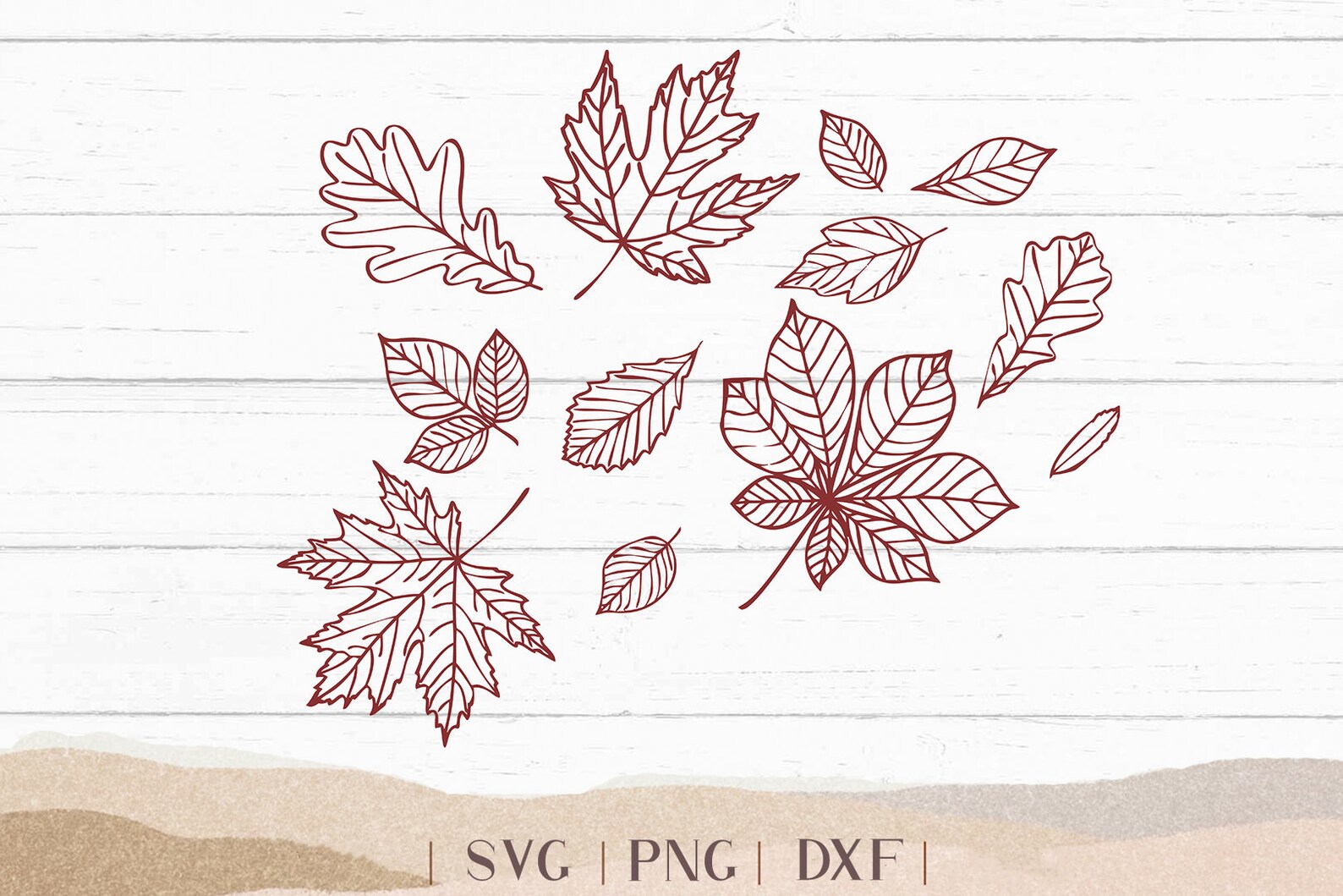 Fall Dxf Fall Leaves SVG DXF - Thanksgiving Cut File - Fall Leaf Design - Hand ...