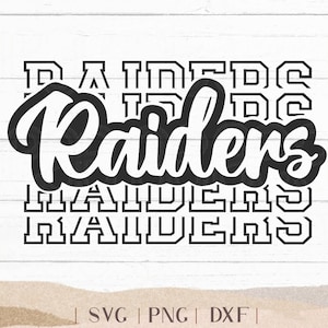 Raiders SVG - Pacchetto Raiders - School Spirit SVG - Raider Cheer Football - Mascotte SVG - Camicia Raiders - Raider Sports Png Dxf Svg