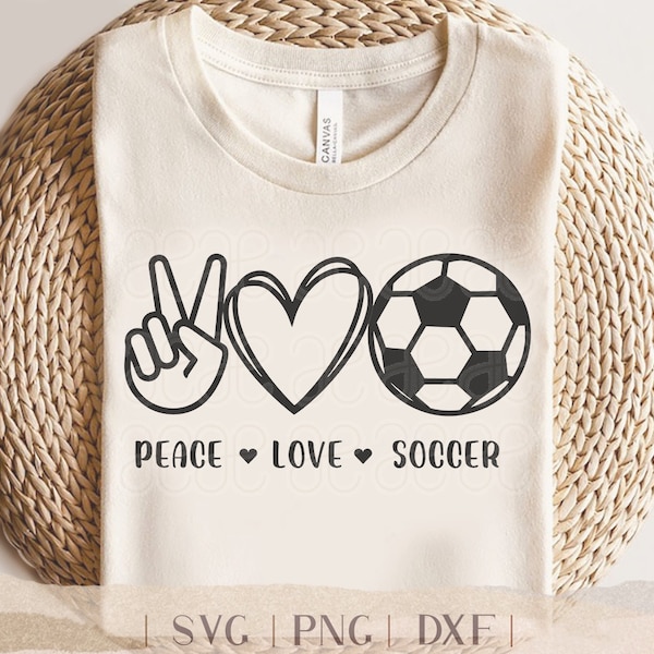 Peace Love and Soccer SVG - PNG Soccer Mom, Peace Sign and Heart, Soccer Player, Team Mom, Peace Love, Peace Symbol for Cricut