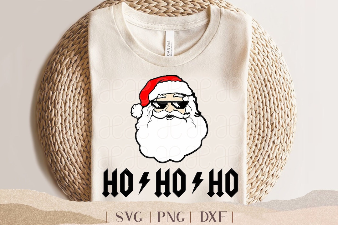 Rock & Roll Santa SVG - Christmas Png Dxf - Ho Ho Ho Cut File - Clipart ...