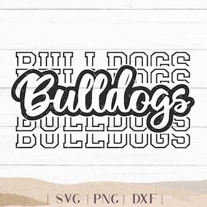 Bulldogs SVG - Paquete Bulldogs - Espíritu Escolar SVG - Bulldogs Cheer Football - Mascota SVG - Camisa Bulldogs - Bulldogs Sports - Png Dxf Svg