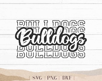 Bouledogues SVG - Bundle bouledogues - esprit école SVG - Bulldogs Cheer Football - mascotte SVG - chemise bouledogues - sport bouledogues - Png Dxf Svg