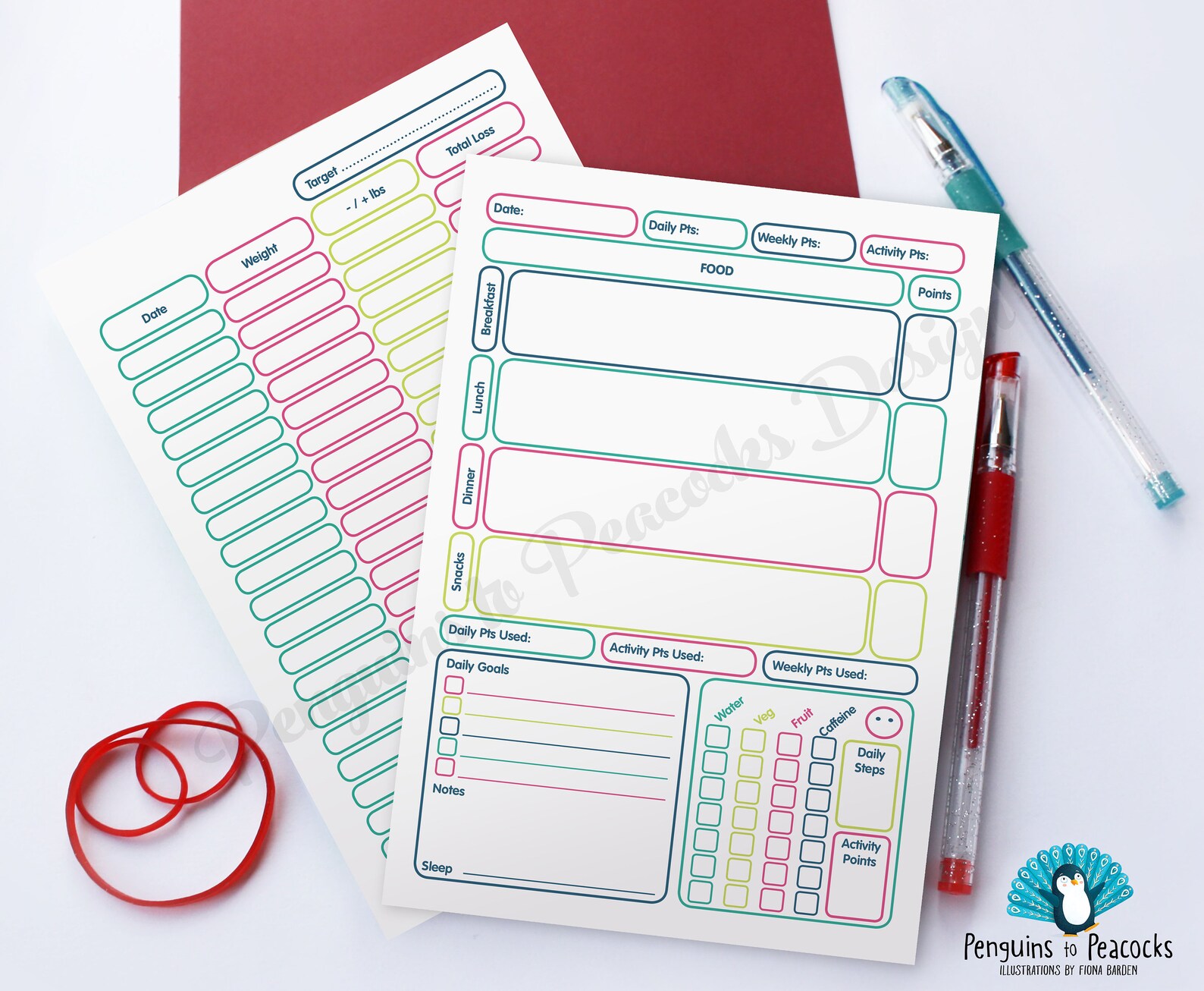 Printable Weight Watchers friendly food diary. Instant digital | Etsy
