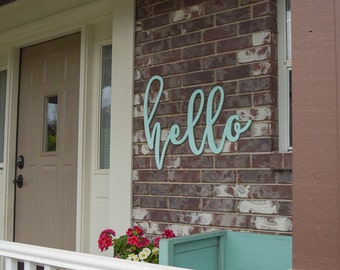 29"x23" Unfinished Hello MDF Word Cutout || Typography Sign ||