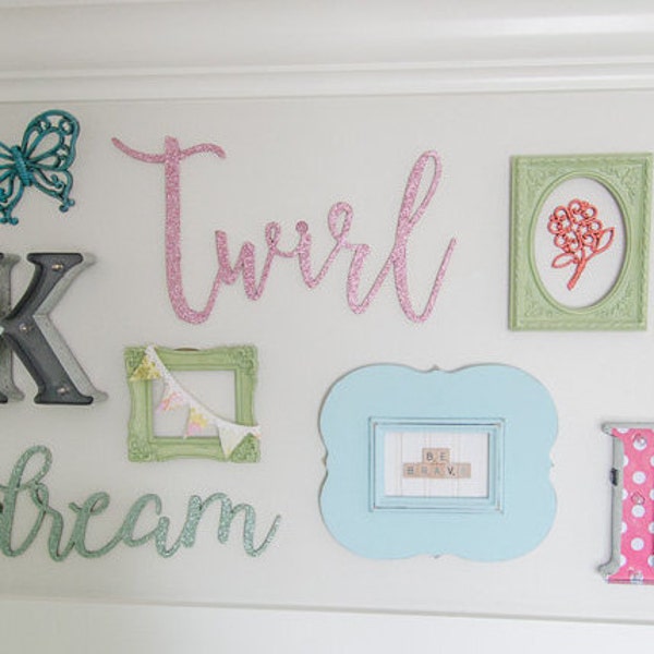 18"x7" dream MDF Cutout Sign |  UNFINISHED MDF Word Cutout | Typography sign |
