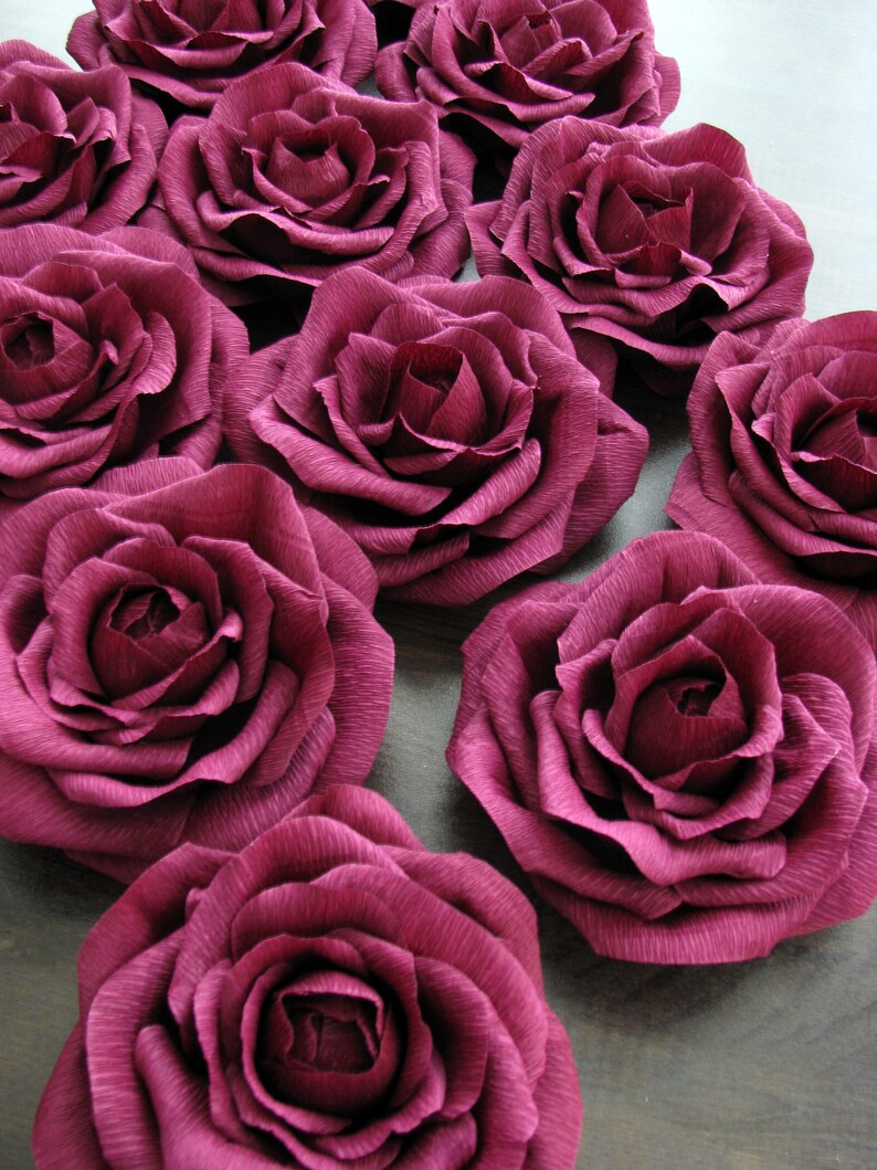 Burdy Paper Rose Wall Decor 7 Inches Large Flower Nurcery Wedding Centerpiece Backdrop Bedroom
