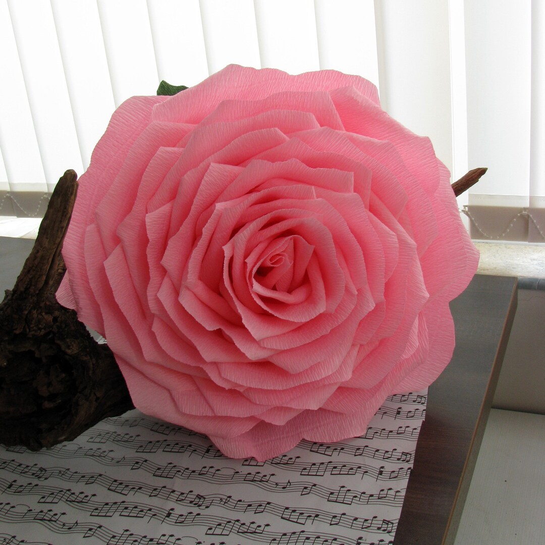 Rose Prop Giant Wedding Pink Flower Photography Props Paper Rose Bridal Flower ...