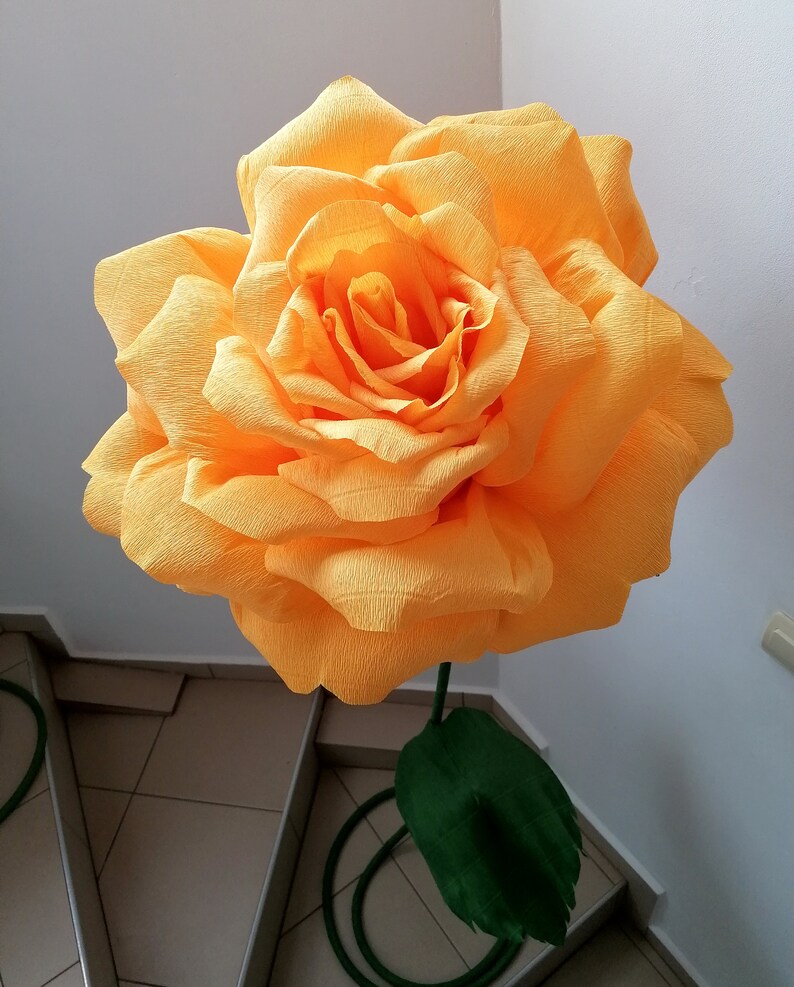 Giant Paper Rose on Stem Photography Props Event Decor Large Etsy