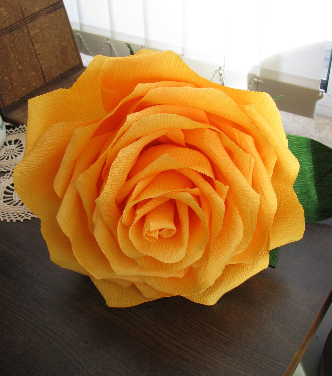 Giant Flower Yellow Paper Rose Giant Rose Bridal Bouquet Etsy