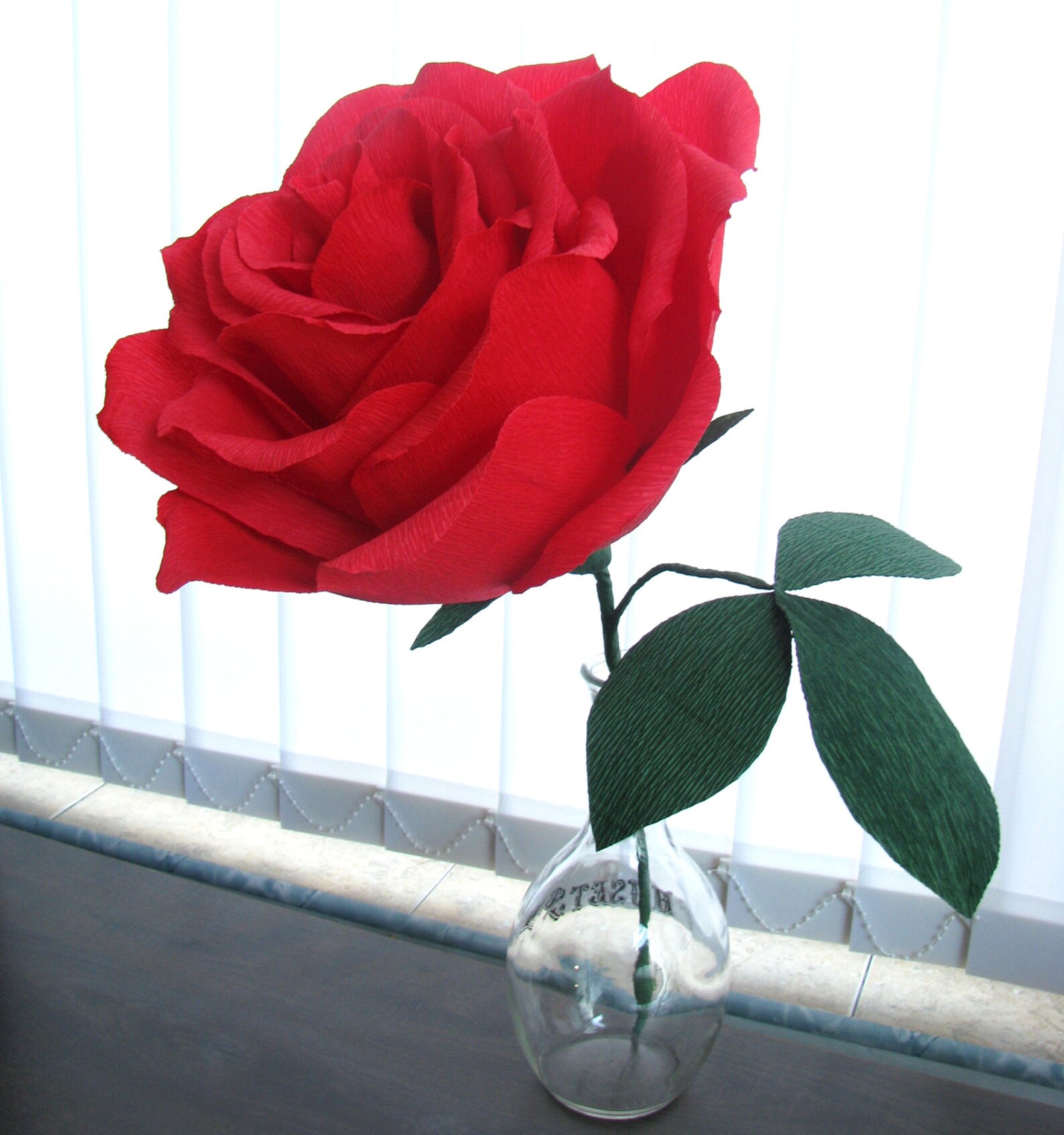 Giant Red Paper Rose Red Paper Flower Large Paper Rose Etsy