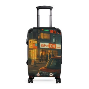 Stylish Travel Suitcase with Cityscape Design, Luggage for Travelers, Unique Carry-On, Jetsetter Gift, Adventure Ready
