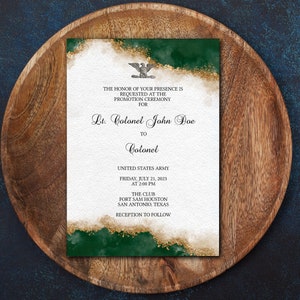 Digital Army Promotion Invitation | Customizable 5x7 | Instant Download | Military | Invite | Rank | Printable