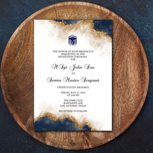 Digital Enlisted Air Force Promotion Invitation | Customizable 5x7 | Instant Download | Military | Invite | Rank | Printable