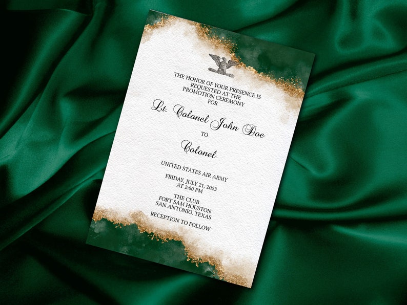 Digital Army Promotion Invitation | Customizable 5x7 | Instant Download ...
