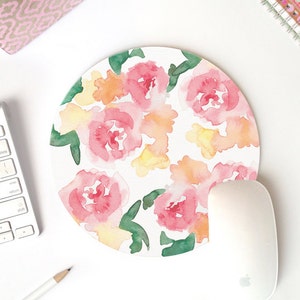 floral mouse pad | round mouse pad | mouse pad vintage