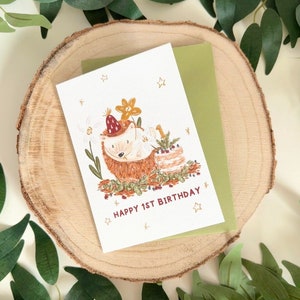 Igel Karte zum 1. Geburtstag - Igel Karte - Igel Karte - Igel Karte - Igel Karte - Igel Karte - Igel - Geburtstag