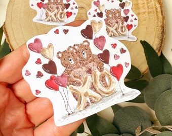 Bear Love Sticker - Planner Sticker - Bullet Journal Sticker - Bear Sticker - Planner Stickers - Bear Sticker Pack - Vinyl Sticker - Bears