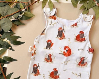 Red Panda Romper - Cotton Jersey Romper - Red Panda Baby Romper - New Baby Gift -Baby Clothing -Children’s Clothing - Handmade Romper