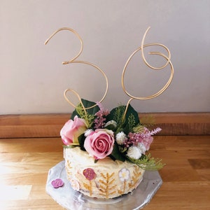 Birthday wire cake topper - rustic decor - birthday cake topper - numbered topper for birthday decorations - cake decoration - 30th 40th 50