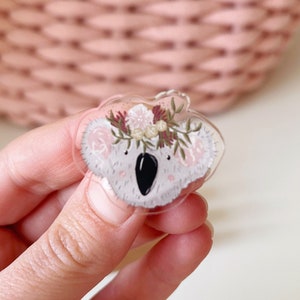 Koala Pin Back Badge  - Koala Badge - Pin Badge - Acrylic Pin Badge - Cute Koala Badge - Koala Fashion Accessory - Koala Gift