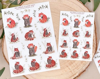 Red Panda Stickers - Red Panda Sticker Sheet - Red Panda Sticker Pack- Vinyl Stickers - Planner Stickers - Planner Organisation Sticker