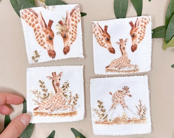 Soft Reusable Face Wipes - Giraffe - Zero Waste Face Wipes - Facial Cleansing Pads - Eco Gift - Giraffe Face Wipes - Reusable Makeup Pads