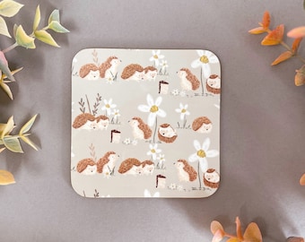 Posavasos de Daisy Hedgehog - Posavasos de erizo - Posavasos de erizo adorable - Posavasos de erizo - Erizo - Posavasos de café - Posavasos de té