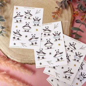 Panda Sticker - Hula Panda Sticker Sheet - niedlicher Panda Sticker Pack - Vinyl Sticker - Planner Sticker - Organisation Sticker